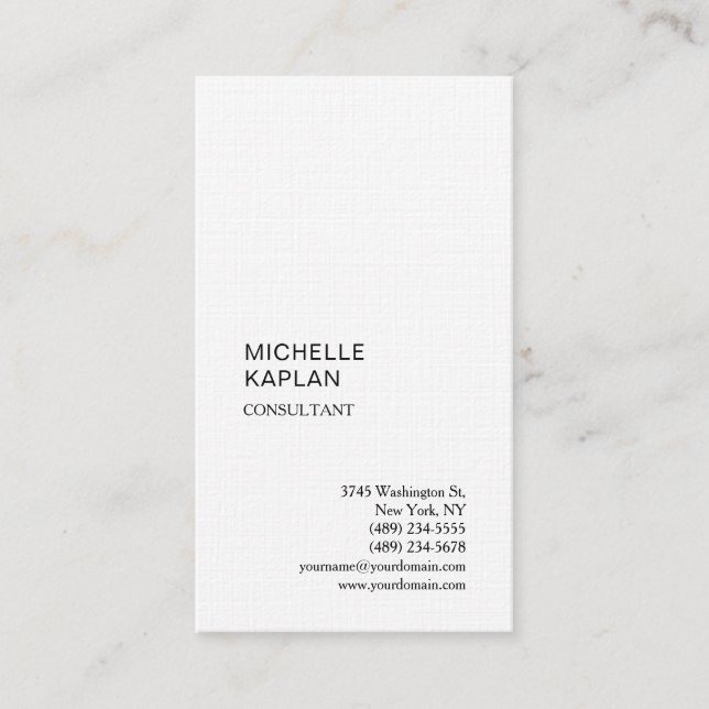 QR Code Linen Modern Professional Exclusive Business Card (Front)