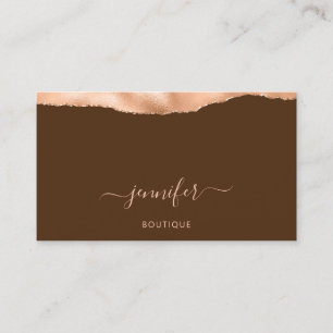 QR Code Logo Abstract Copper Peach Brown Business Card
