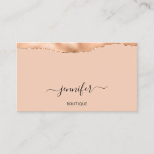 QR Code Logo Abstract Copper Peach Rose Business Card