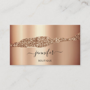 QR Code Logo Abstract Copper Rose Gold Business Card