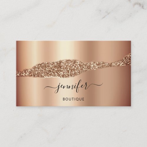  QR Code Logo Abstract Copper Rose Gold Business Card
