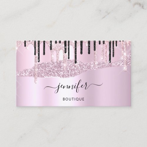  QR Code Logo Abstract Online Shop Pink Black Business Card