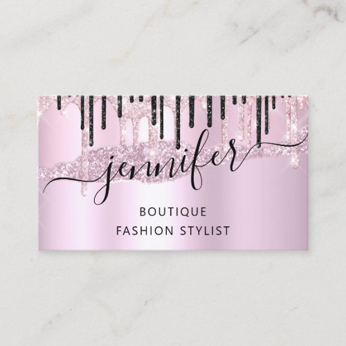  QR Code Logo Abstract Online Shop Pink Drips Business Card