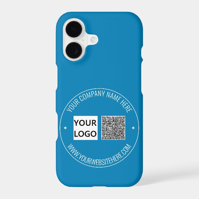 QR Code , Logo and Text iPhone Case - Your Colors (Back)