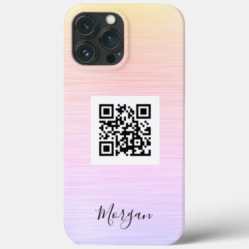 QR Code Logo Art or Photo Name Rainbow Texture iPhone 13 Pro Max Case