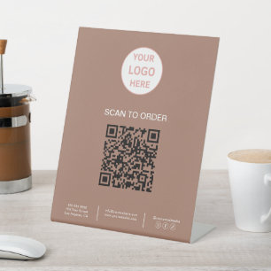 QR Code Logo Bakery Business Pedestal Sign
