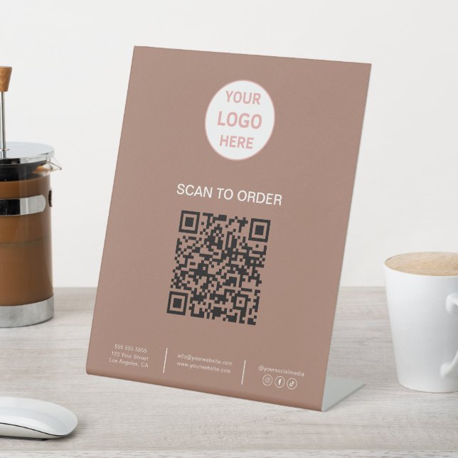 QR Code Logo Bakery Business Pedestal Sign (In SItu)