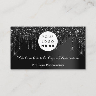 Qr Code Logo Black Drips Professional Business Card