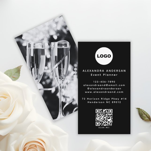 QR Code Logo Black Modern Minimalist Professional  Business Card (QR Code Logo Black Modern Minimalist Professional Business Card)