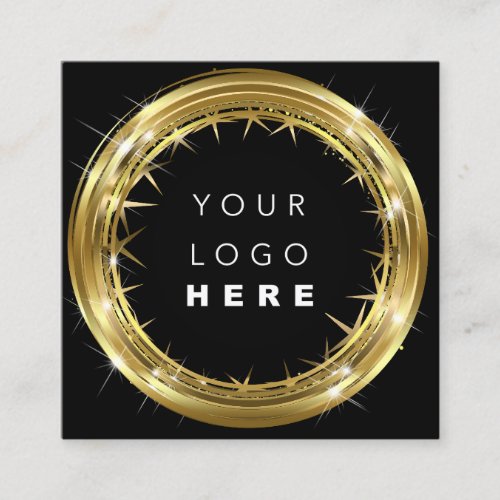  QR Code Logo Black White Gold Online Shop Square Business Card
