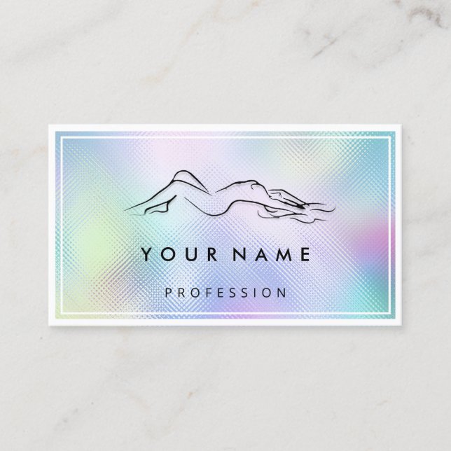 QR CODE Logo Body Sculpting Massage Blue Framed Bu Business Card (Front)