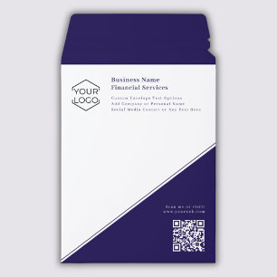 QR Code Logo Business Custom Financial Services Envelope Mailers