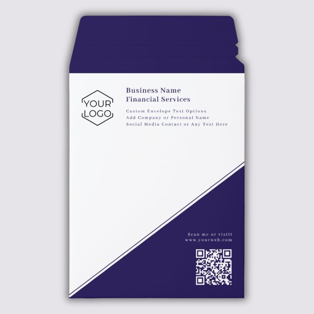 QR Code Logo Business Custom Financial Services Envelope Mailers (Creator Uploaded)