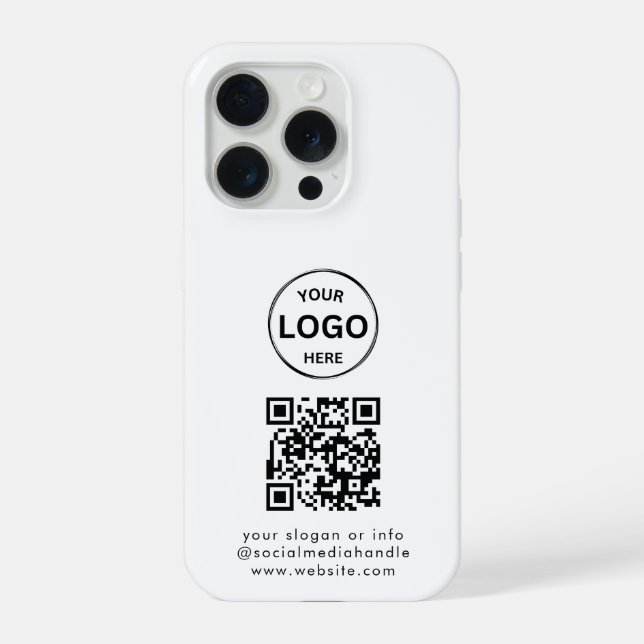 Qr Code Logo Business Minimalist Simple Iphone Case (Back)