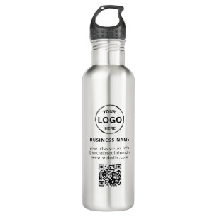 Qr Code Logo Business Minimalist Simple Stainless Steel Water Bottle