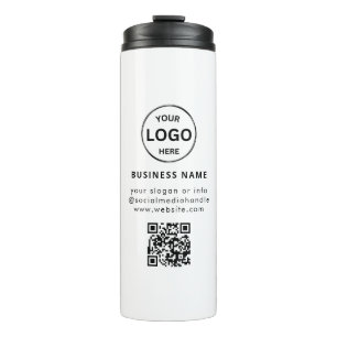 Qr Code Logo Business Minimalist Simple Thermal Tumbler
