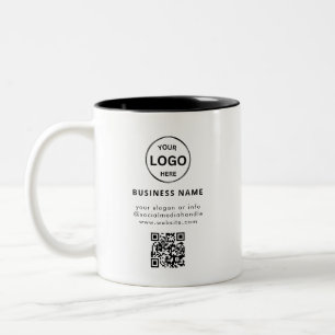 Qr Code Logo Business Minimalist Simple Two-Tone Coffee Mug