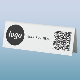 QR Code Logo Business Scan for Menu Table Tent