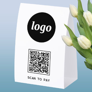 QR Code Logo Business Scan to Pay Paper Table Tent