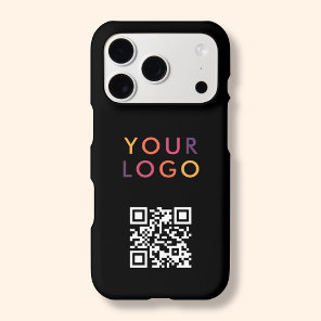 QR Code Logo Business Simple Black iPhone 17 Pro Case