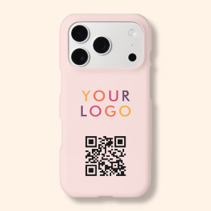 QR Code Logo Business Simple Blush Pink iPhone 17 Pro Case