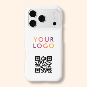 QR Code Logo Business Simple White iPhone 17 Pro Case