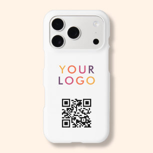QR Code Logo Business Simple White iPhone 17 Pro Case