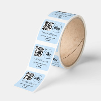 QR Code & Logo Business Sticker