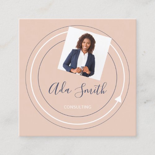 QR Code Logo Custom Custom Photo Consulting Rose Square Business Card