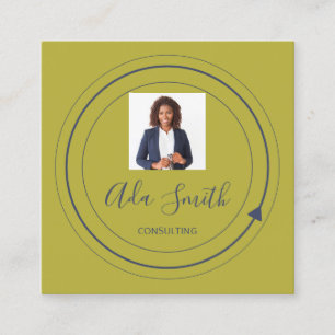 QR Code Logo Custom Custom Photo ConsultingMustard Square Business Card