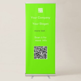  QR code&logo in fluorescent  green    