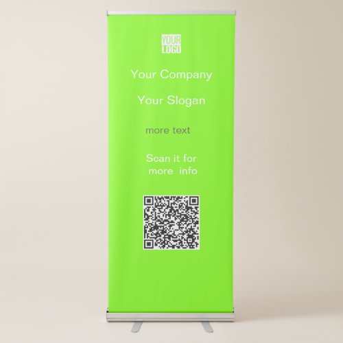  QR codelogo in fluorescent  green     Retractable Banner