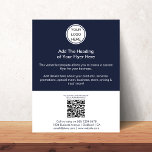 QR Code & Logo l Advertising Commercial Navy Blue Flyer<br><div class="desc">This flyer is designed to be simple,  yet effective. It includes a company logo,  QR Code ,  a brief description of the business,  and contact information. It is an effective way to promote a business.</div>