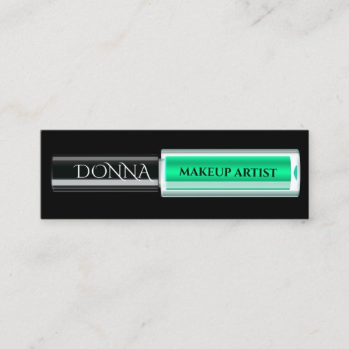 QR Code Logo Makeup Green Lipstick Cosmetics    Mini Business Card