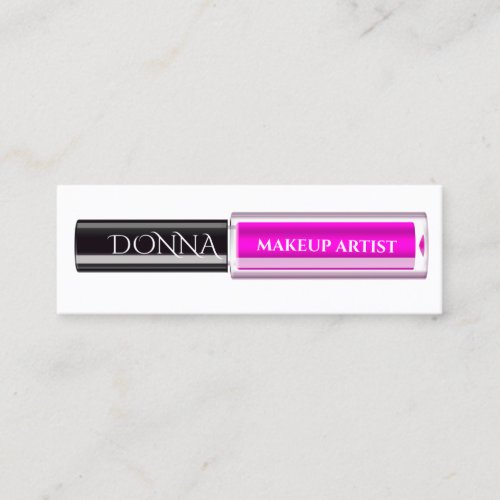 QR Code Logo Makeup Lipstick Gloss Pink Mini Business Card