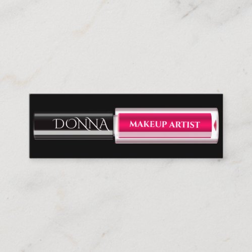 QR Code Logo Makeup Lipstick Gloss Red Mini Business Card