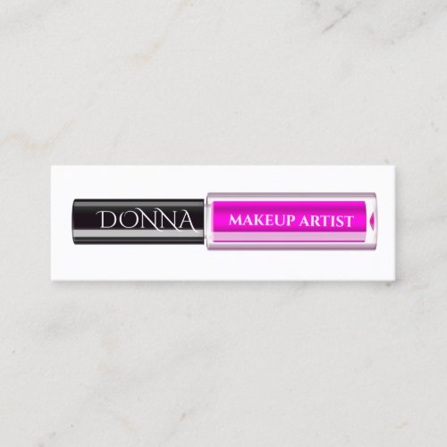 QR Code Logo Makeup Lipstick Gloss White Mini Business Card