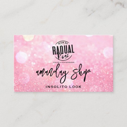 QR Code Logo Makeup Nails Blogger Pink Glitter  Business Card