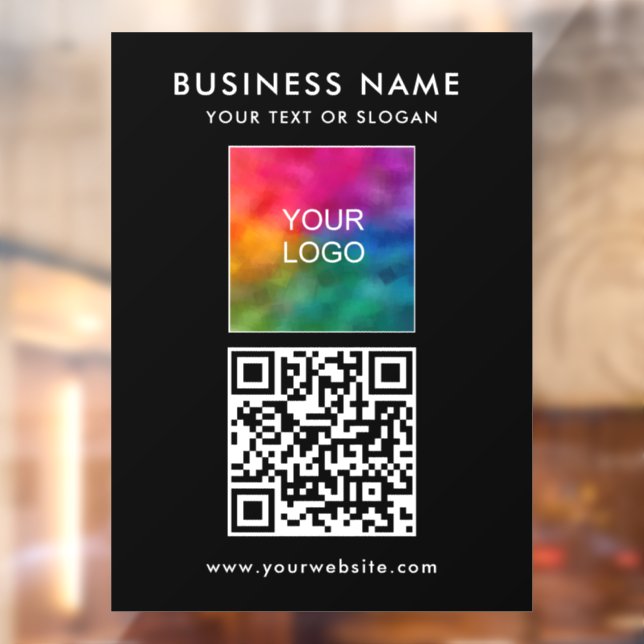 QR Code Logo Modern Minimalist Vertical Template Window Cling (Sheet 2)