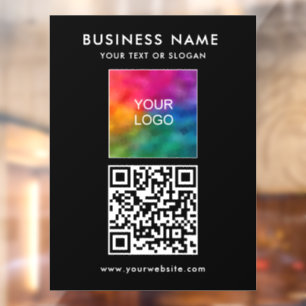 QR Code Logo Modern Simple Template Vertical Window Cling