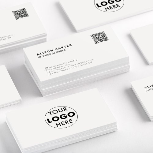 QR Code  Logo  Off White  Modern Design  Business Card