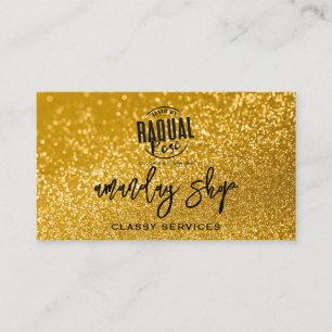 QR Code Logo Online Glitter Gold Professional Business Card