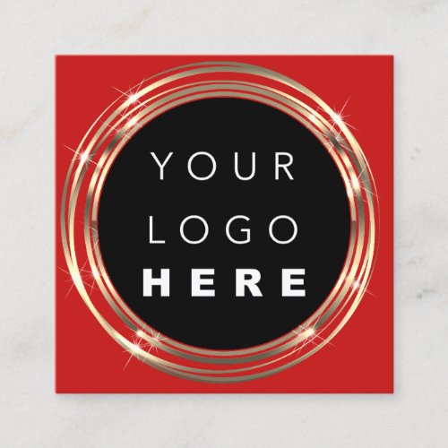  QR Code Logo Online Shop Black White Red Square Business Card