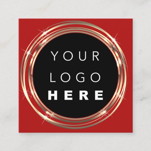  QR Code Logo Online Shop Black White Red Wine Square Business Card