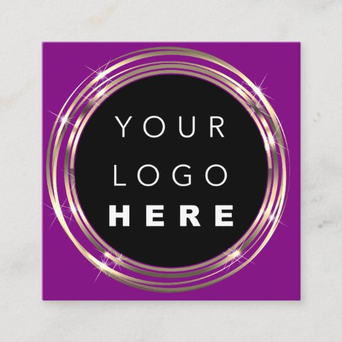  QR Code Logo Online Shop Frame Fuchsia Purple  Square Business Card