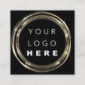 QR Code Logo Online Shop Frame Gold Black White Square Business Card ...
