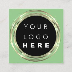 QR Code Logo Online Shop Frame Gold Orange Shop Square Business Card