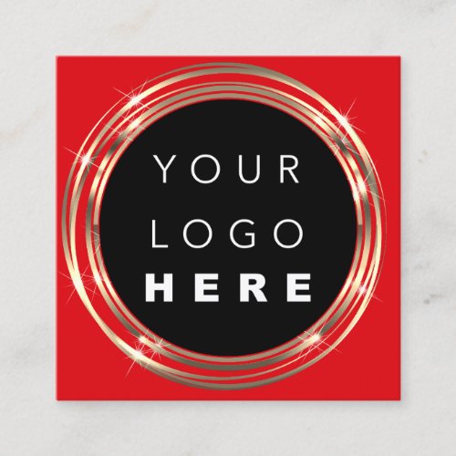 QR Code Logo Online Shop Frame Gold Red Shop Square Business Card