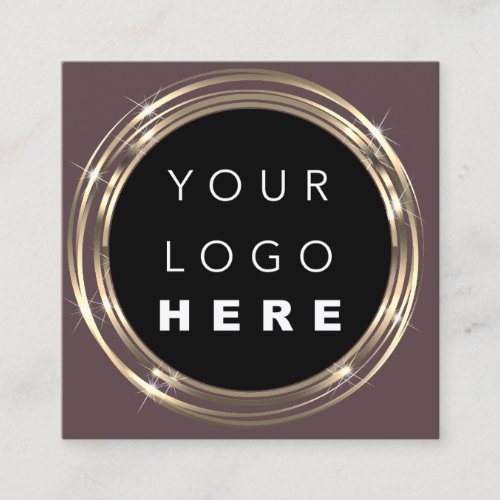  QR Code Logo Online Shop Frame Gold Rose Bistro Square Business Card