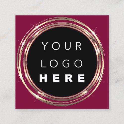  QR Code Logo Online Shop Frame Red Marsala Square Business Card